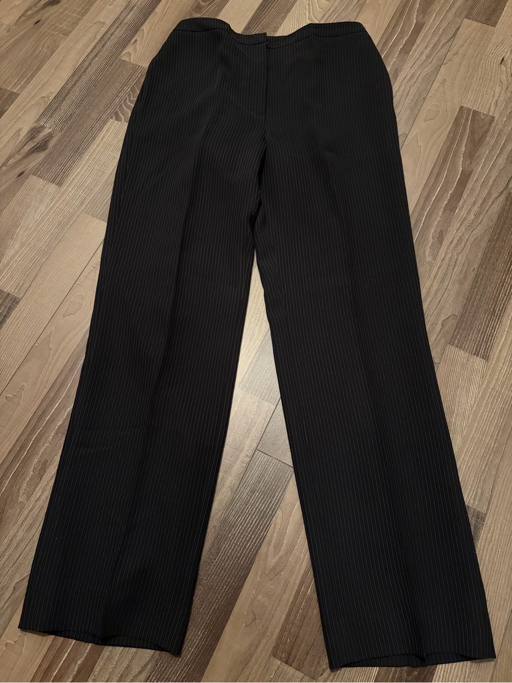 Black Pinstripe Wide Leg Dress Pants